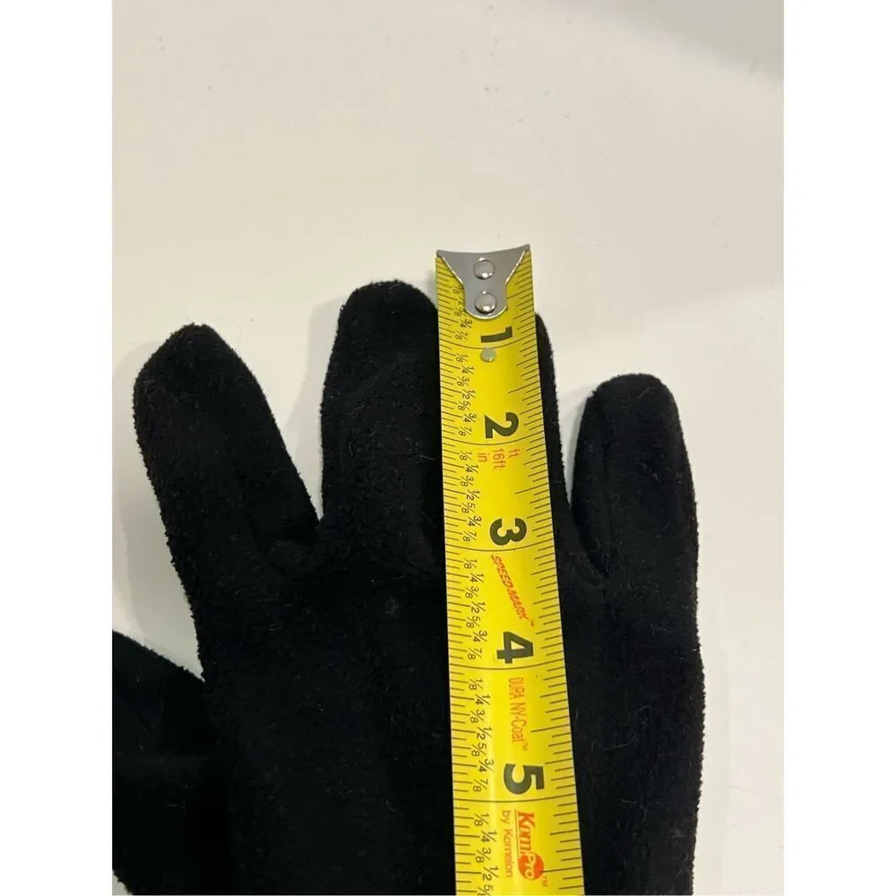 Gemo France Women’s Black Fleece Faux Fur Trim Gloves See Description